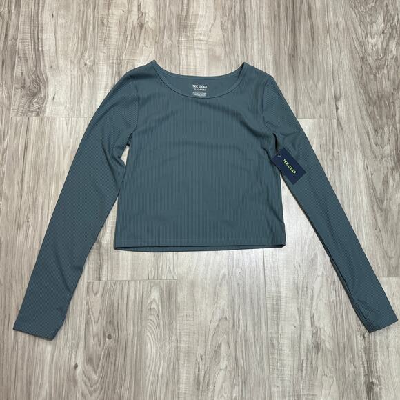 Tek Gear Girls' 2-Pack Ribbed Long Sleeve Tees Lazy River & Purple Size XL 14/16 - Picture 7 of 10